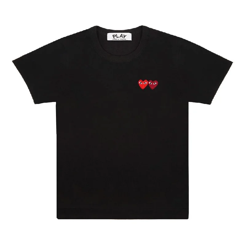 Designer Pieces Black Double Mini Hearts T-Shirt