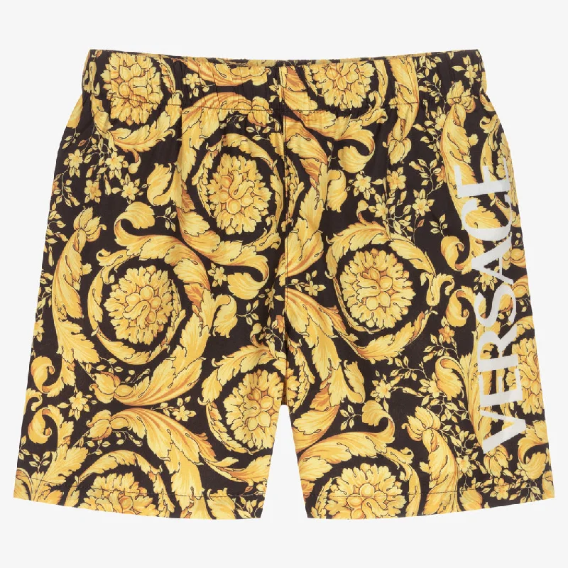 Fashion Bottoms Black & Gold Swim Shorts