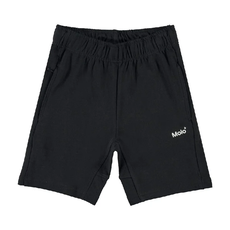 Athletic Outfits Black Logo Shorts