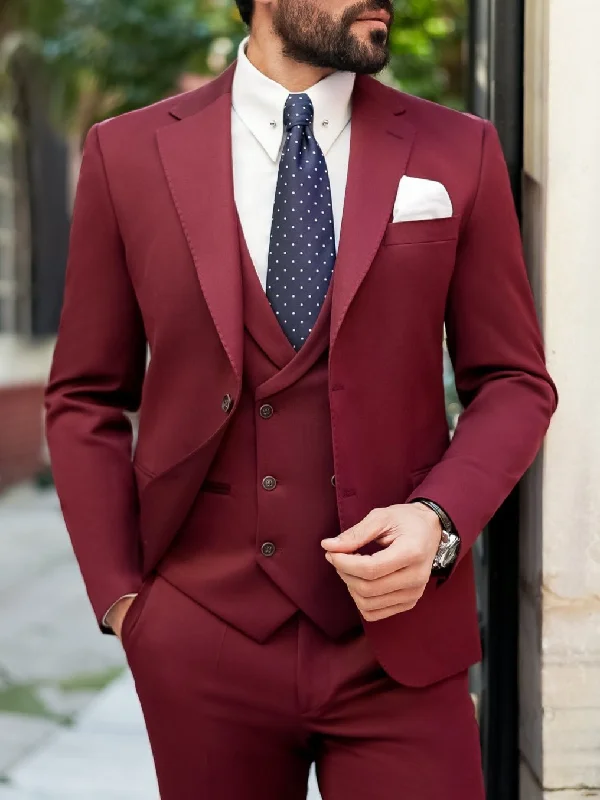 Fresh Outfit Bordeaux Slim-Fit Suit 3-Piece