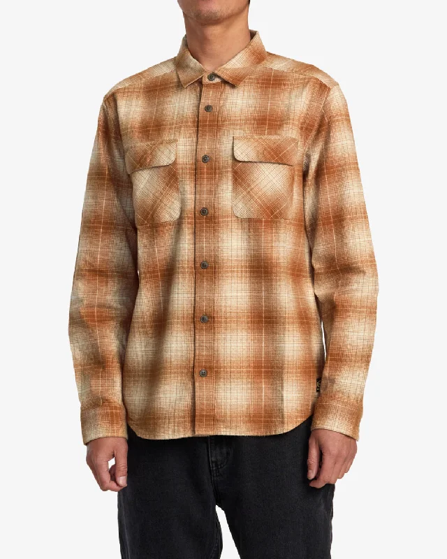 Summer Trends Dayshift Flannel Long Sleeve Top - Adobe
