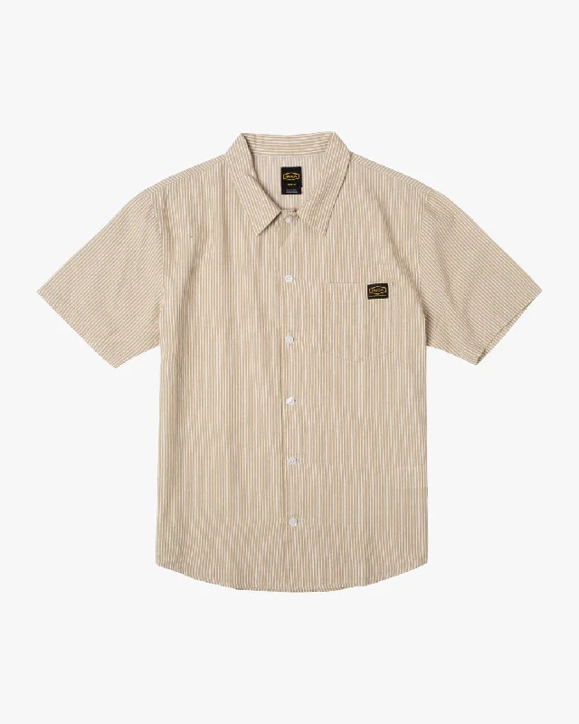 Athletic Outfits Dayshift Stripe II Short Sleeve Shirt - Khaki