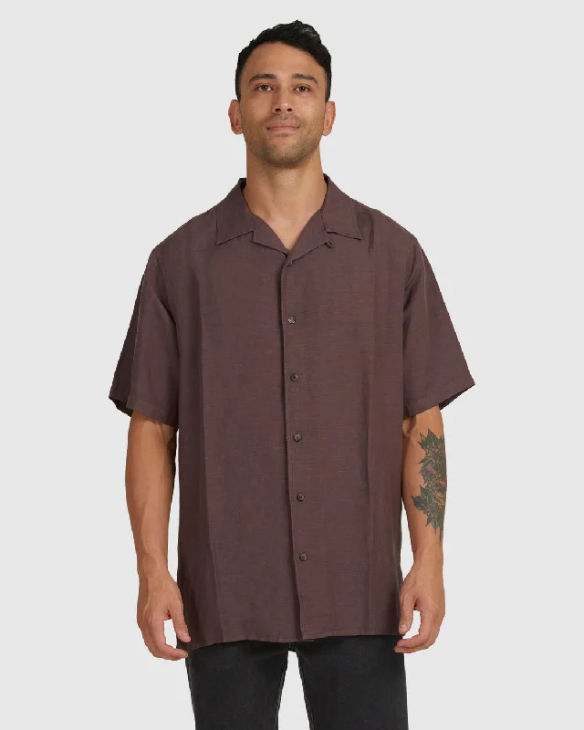 Chic Outfits Dissolve Short Sleeve Shirt - Coffee