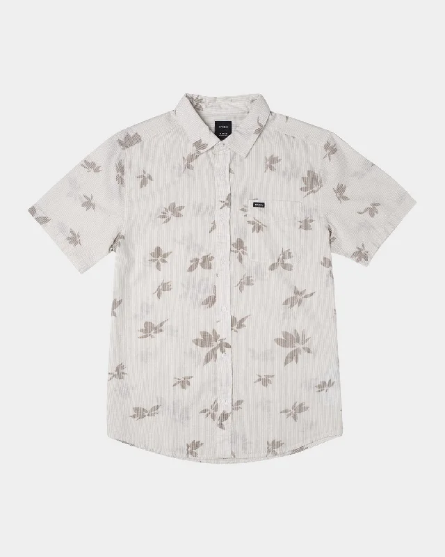Athletic Gear Endless Seersucker Print Short Sleeve Shirt - Antique White