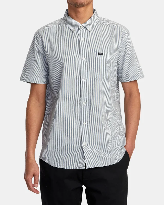 Urban Looks Endless Seersucker Short Sleeve Shirt - Mazarine Blue