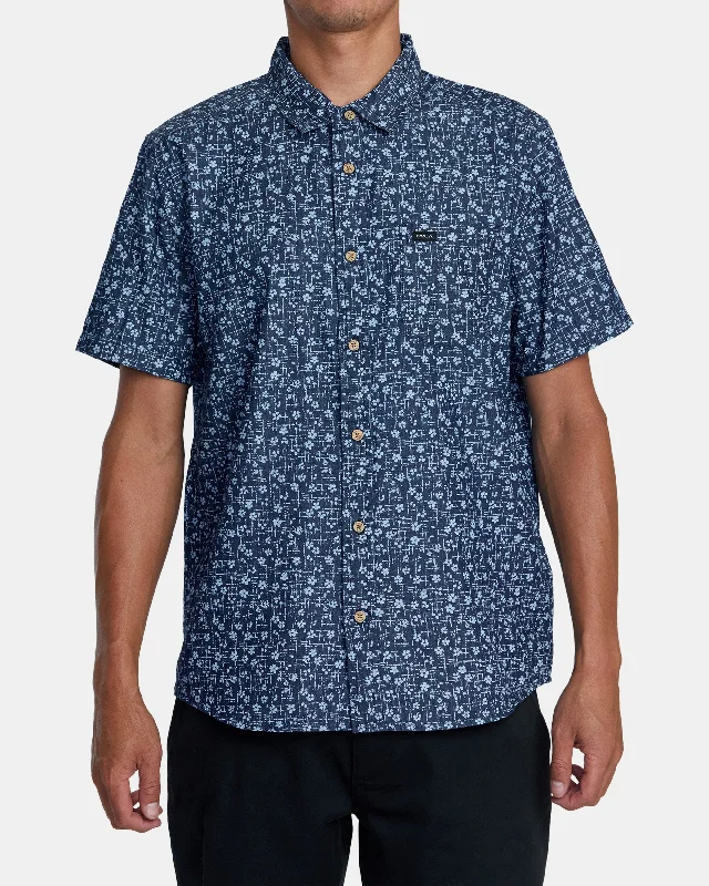 Cozy Jackets Frame Chambray Short Sleeve Shirt - Indigo