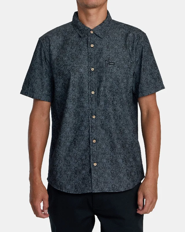 Fashion Bottoms Frame Chambray Short Sleeve Shirt - Washed Black