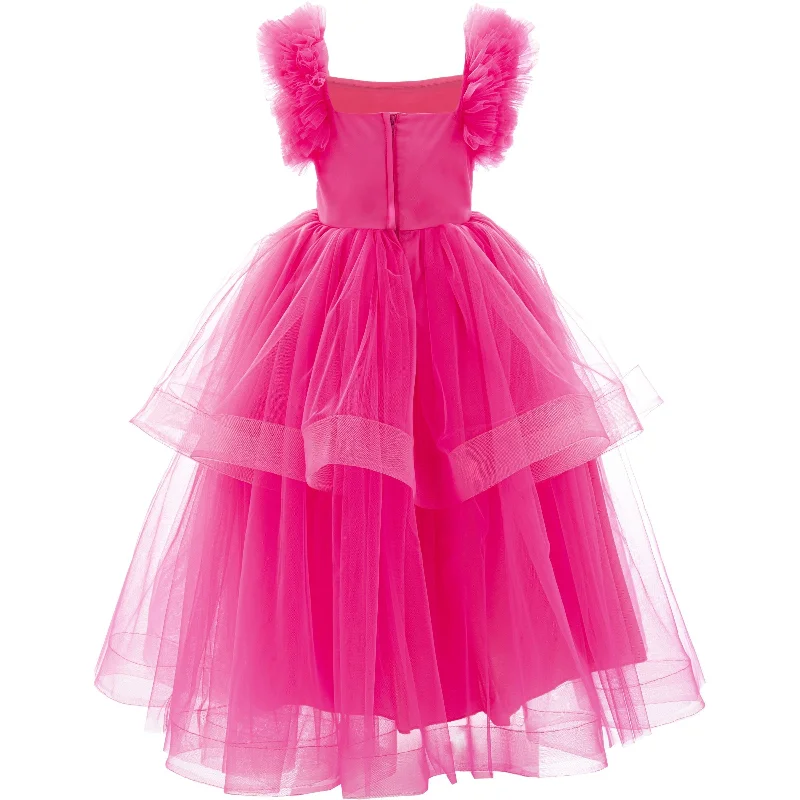Stylish Suits Fuchsia Peralta Sequin Ruffle Tulle Dress