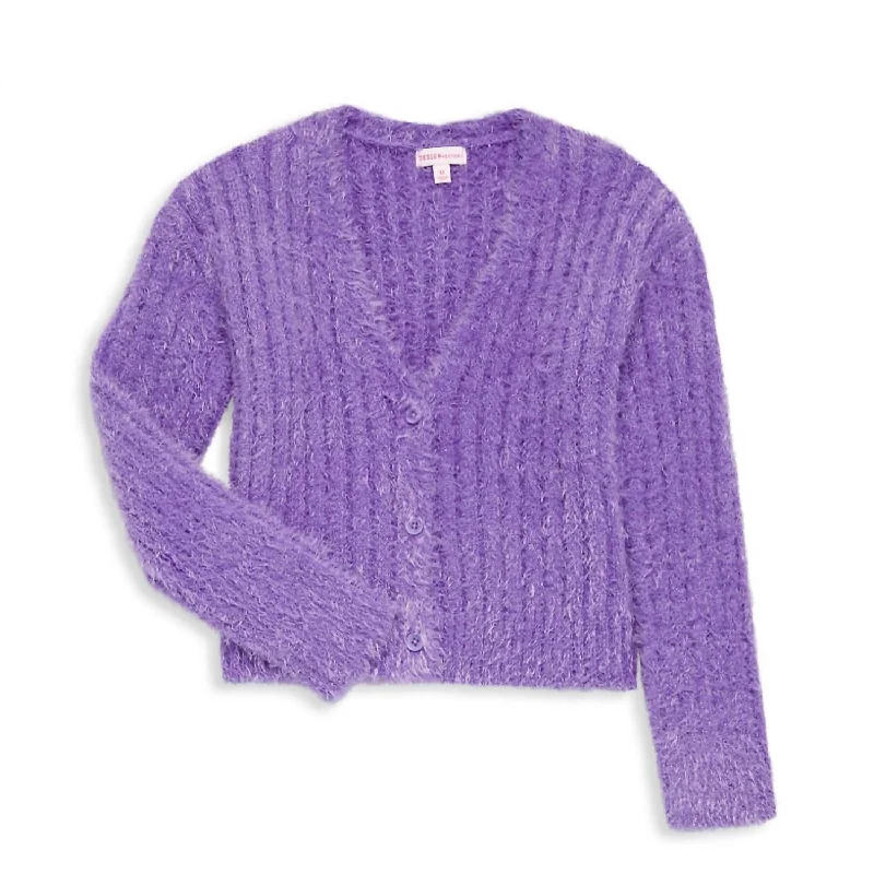 Simple Styles Girl's Cardigan In Lilac