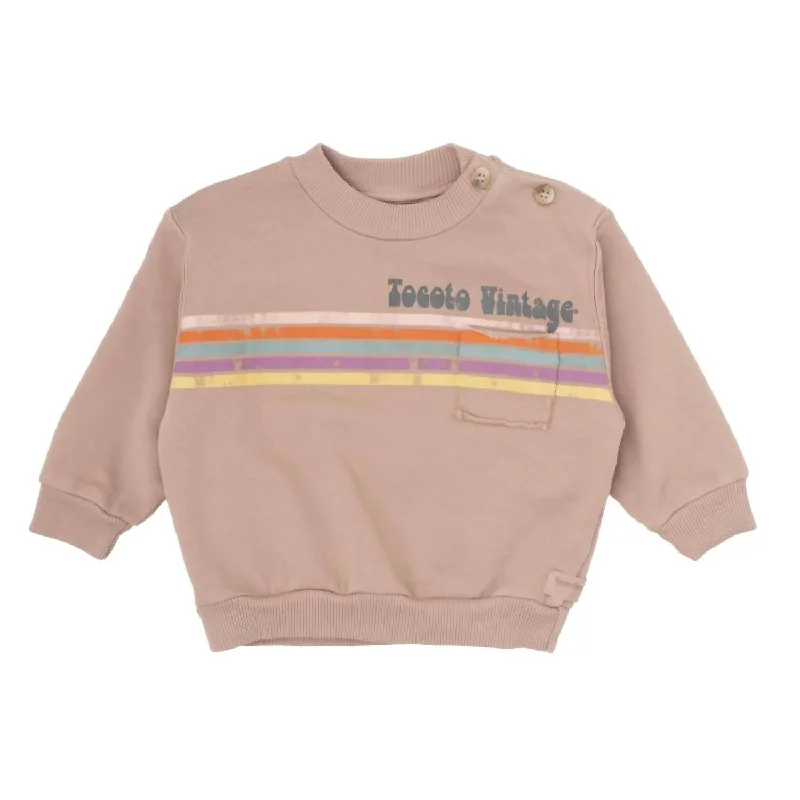 Stylish Jackets Girls "lines" Sweatshirt In Brown