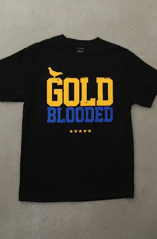 Smart Casual Wear Gold Blooded (Men's Black/Royal Tee)