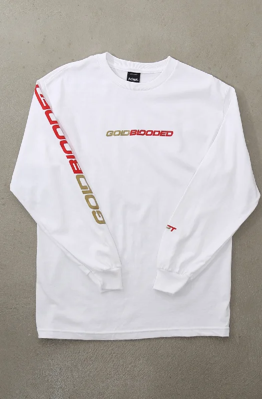 Chic Outfits Gold Blooded RPM (Men's White/Red Long Sleeve Tee)