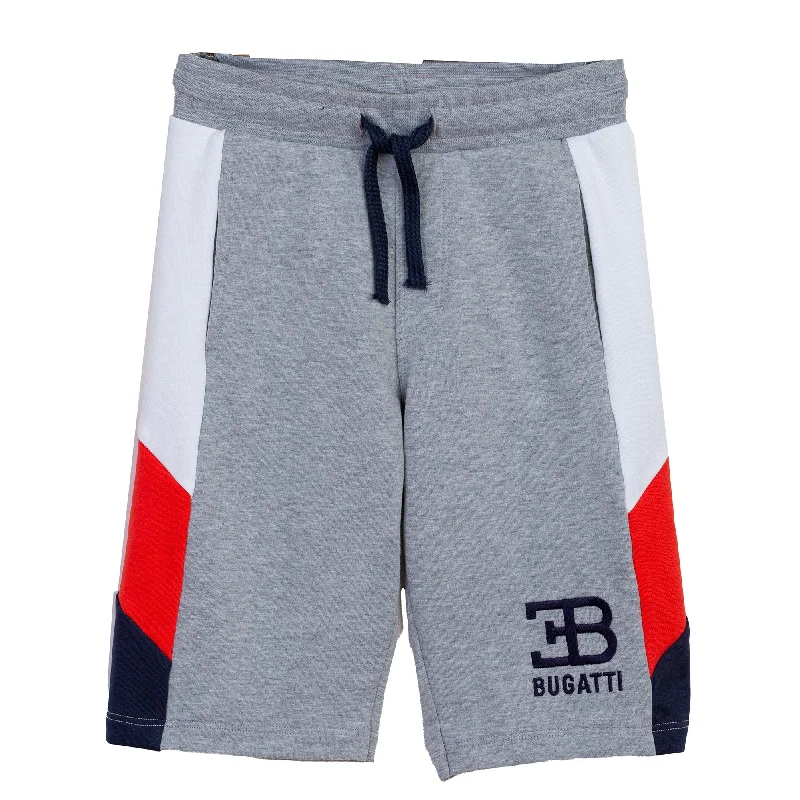 Office Outfits Grey Side Stripe Logo Shorts