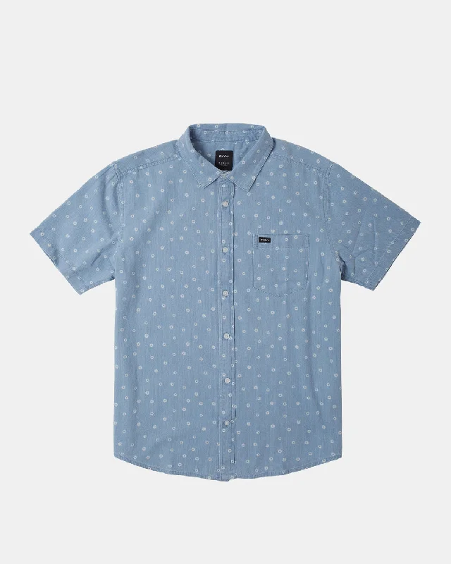 Urban Gear Harbour Short Sleeve Shirt - Denim/White