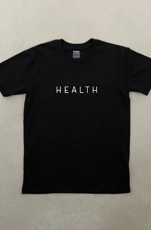 Formal Casuals Health Is Wealth (Men's Black A1 Tee)