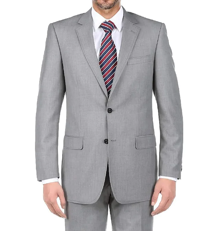 Weekend Styles Light Gray 100% Virgin Wool Regular Fit Pick Stitch 2 Piece Suit 2 Button Weekend Styles Light Gray 100% Virgin Wool Regular Fit Pick Stitch 2 Piece Suit 2 Button