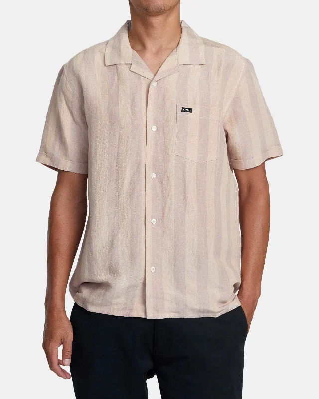 Basic Essentials Love Stripe Short Sleeve Shirt - Pale Mauve