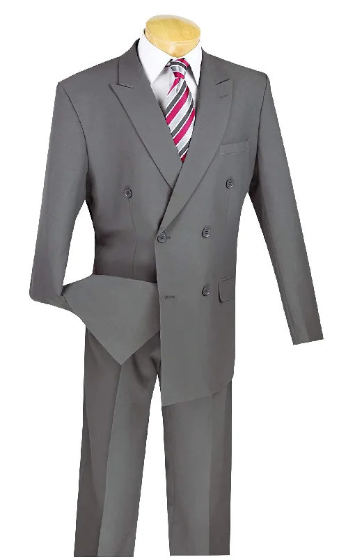 Modern Clothing Medium Gray Regular Fit Double Breasted 2 Piece Suit