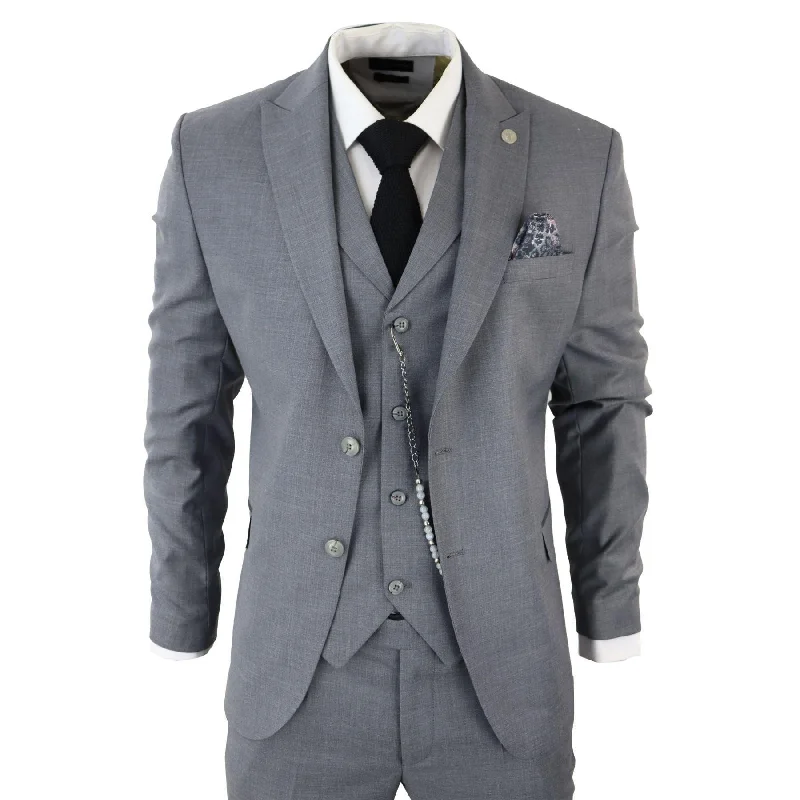 Athletic Gear Mens Classic 3 Piece Suit Grey Pocket Chain Wedding Tailored Fit Vintage Formal Athletic Gear Mens Classic 3 Piece Suit Grey Pocket Chain Wedding Tailored Fit Vintage Formal