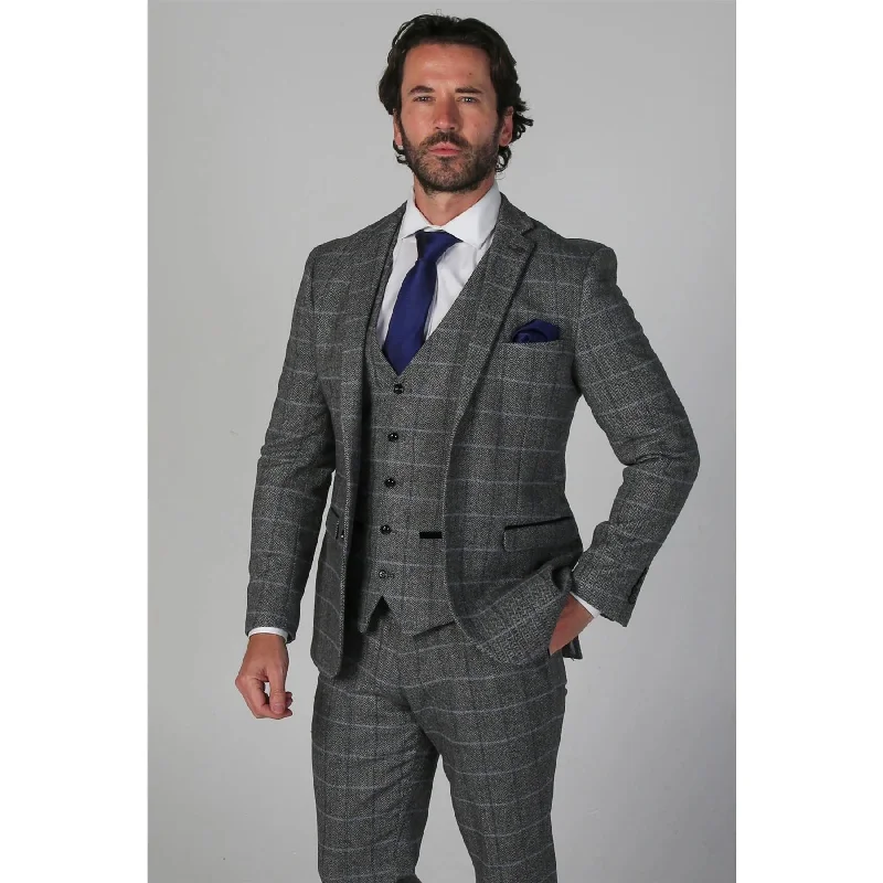 Fashion Jeans Men's Grey Suit Tweed Herringbone 3 Piece Wool Blend Formal Dress Suits Fashion Jeans Men's Grey Suit Tweed Herringbone 3 Piece Wool Blend Formal Dress Suits