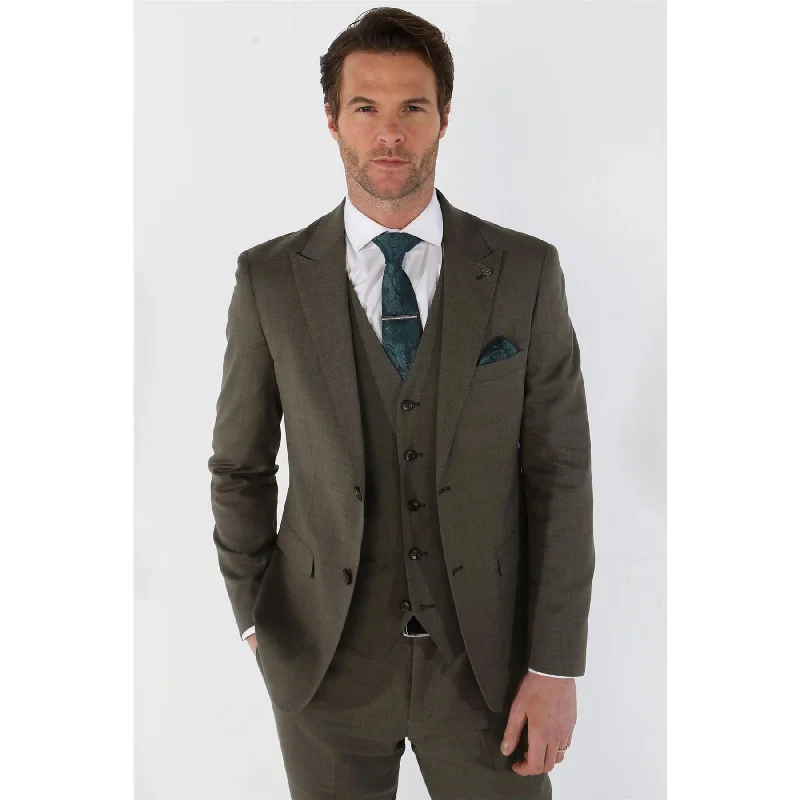 Relaxed T-shirts Men's Suit 3 Piece Sage Green Tailored Fit Summer Wedding