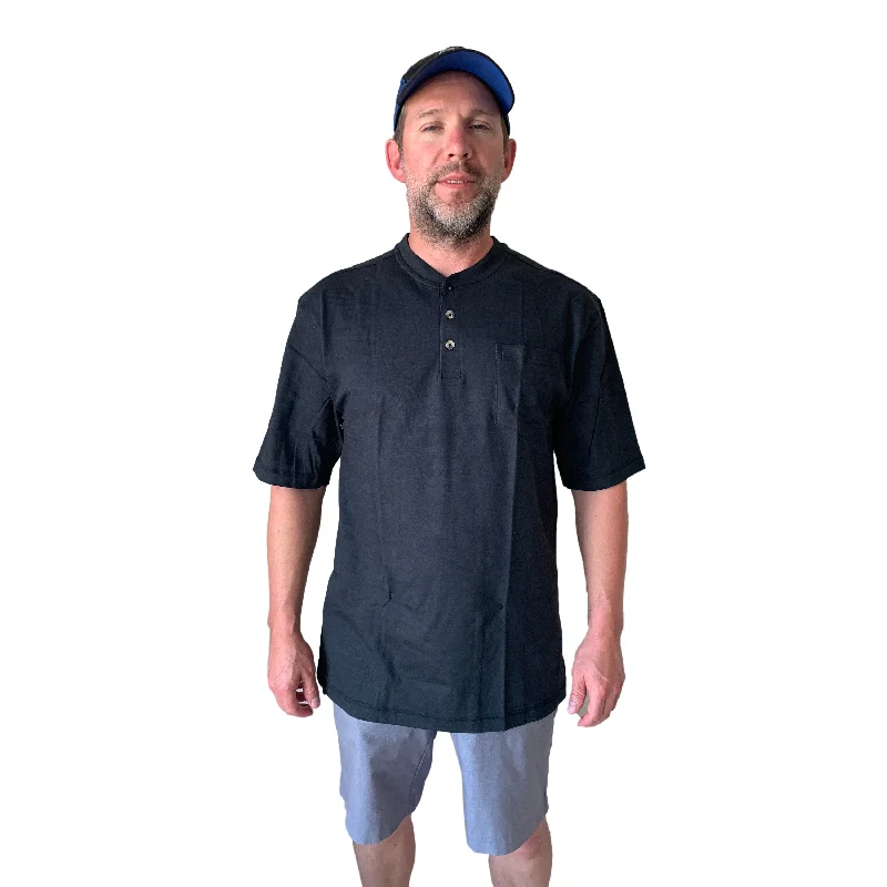 Athletic Tops Nano Tex Pocket Short Sleeve Classic Henley Shirts for Men