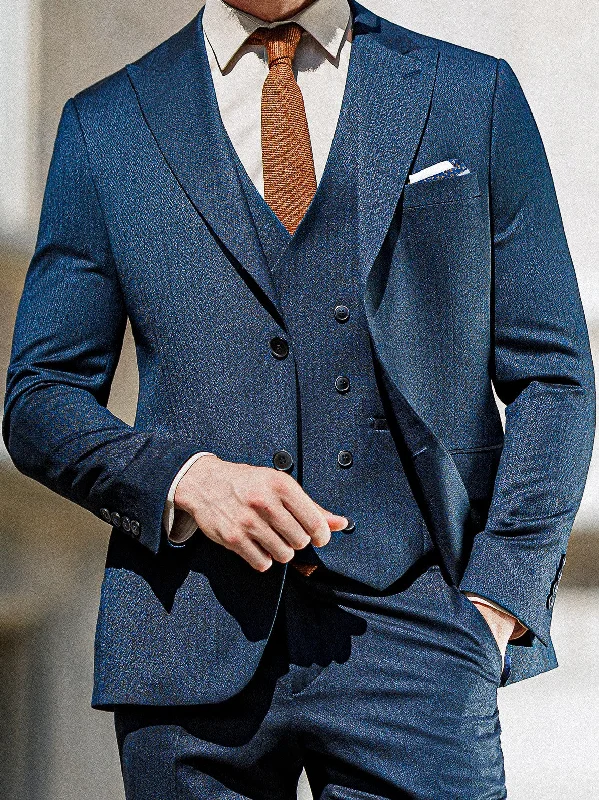 Comfortable Fits Navy Slim-Fit Suit 3-Piece