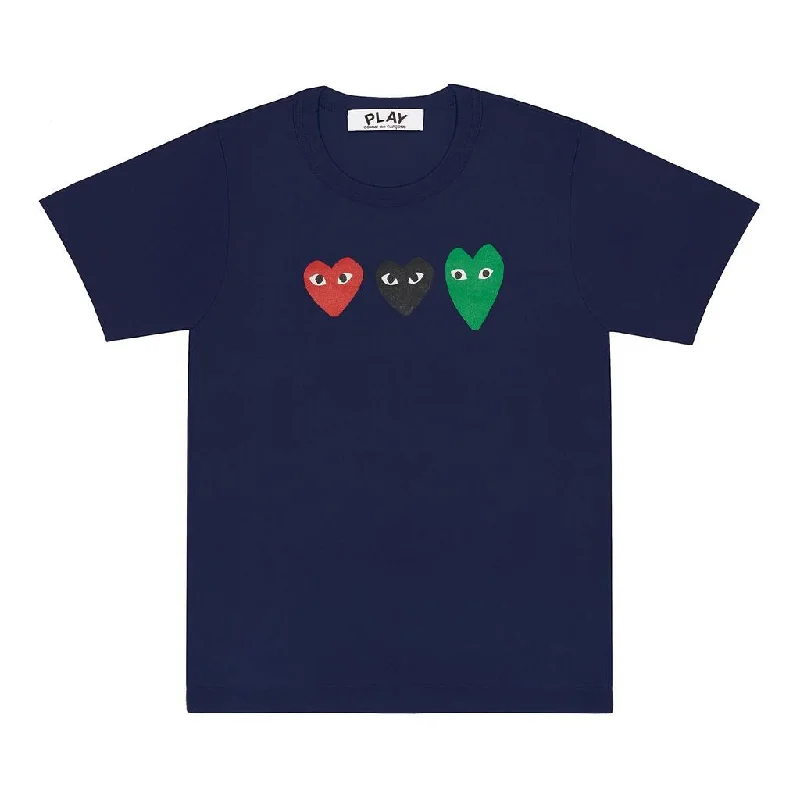 Layered Outfits Navy Triple Heart T-Shirt