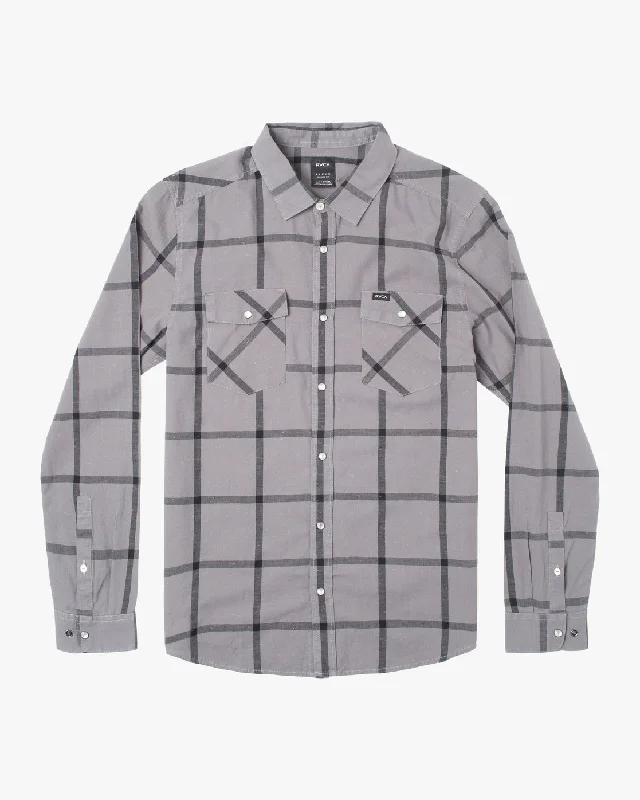 Lightweight Jackets Neps Plaid Long Sleeve Shirt - Smoke