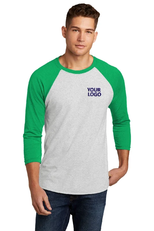 Daily Looks Next Level 3/4-Sleeve Custom Raglan Tee's, Navy/ Heather White