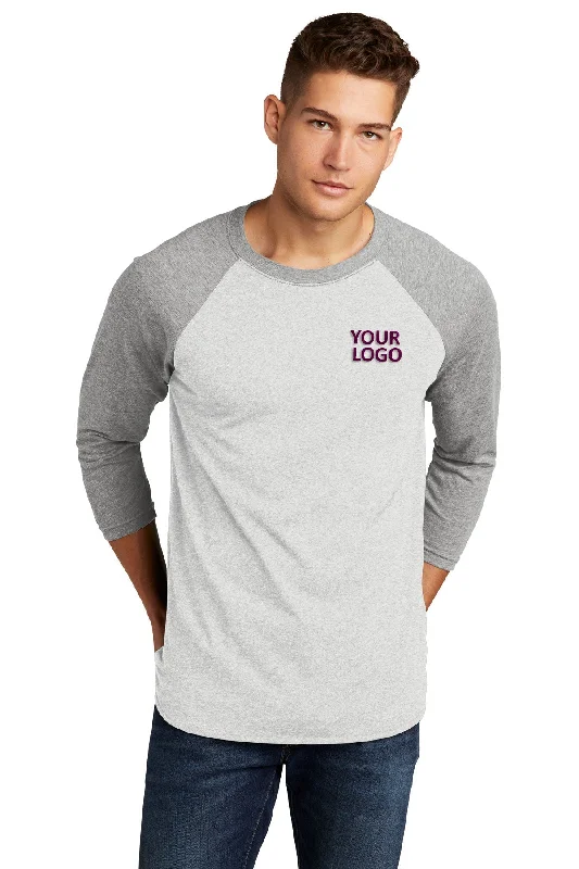 Smart Wear Next Level 3/4-Sleeve Custom Raglan Tee's, Pr Heather/ Heather White