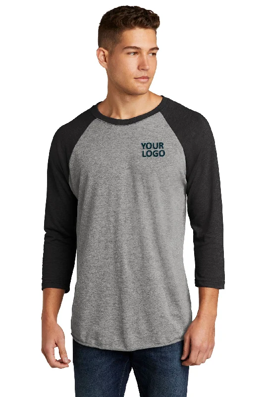 Athletic Gear Next Level 3/4-Sleeve Custom Raglan Tee's, Vintage Black/ Pure Heather
