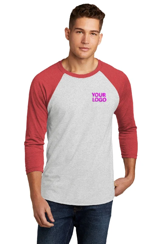 Urban Gear Next Level 3/4-Sleeve Custom Raglan Tee's, Vintage Red/ Heather White