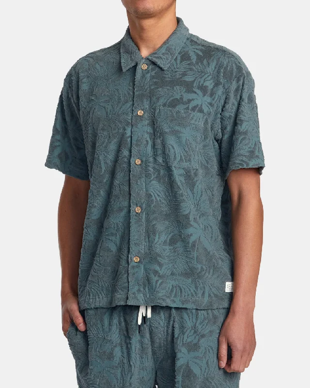 Layered Styles Palms Down Short Sleeve Shirt - Balsam Green