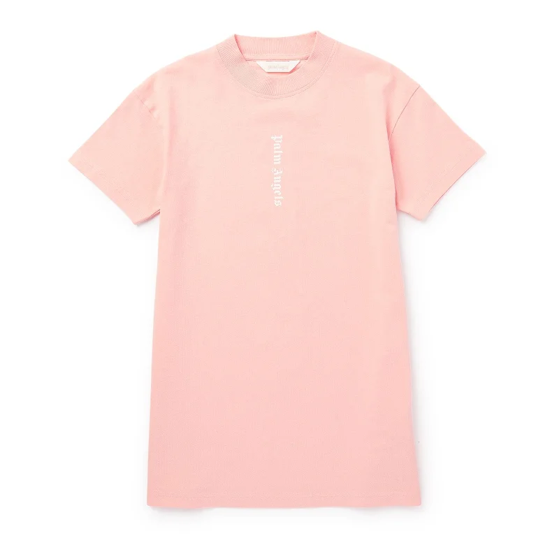 Casual Shoes Pink Logo Print T-Shirt Dress