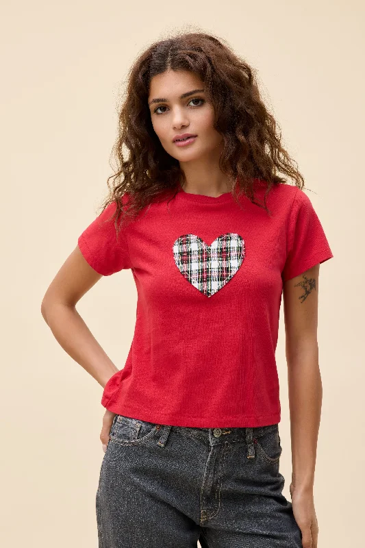 Travel Wardrobe Plaid Heart Vintage Tee