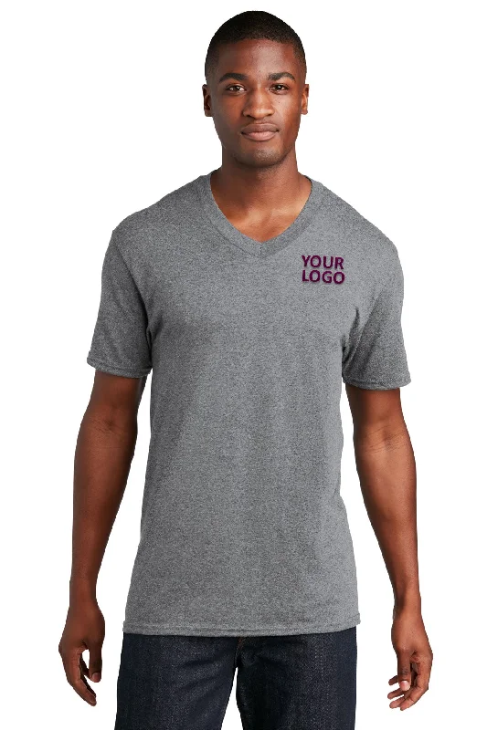 Designer Casuals Port & Company Core Cotton Branded V-Neck Tee's, Athletic Heather