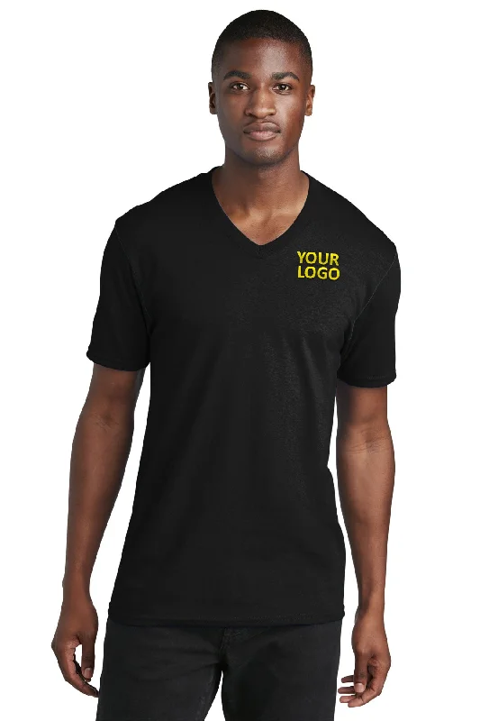 Casual Trousers Port & Company Core Cotton Custom V-Neck Tee's, Jet Black