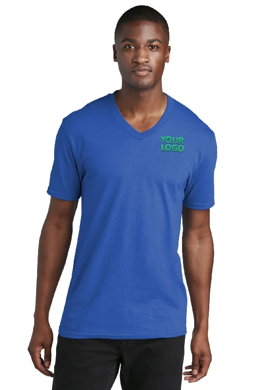 Cool Jackets Port & Company Core Cotton Customized V-Neck Tee's, Royal
