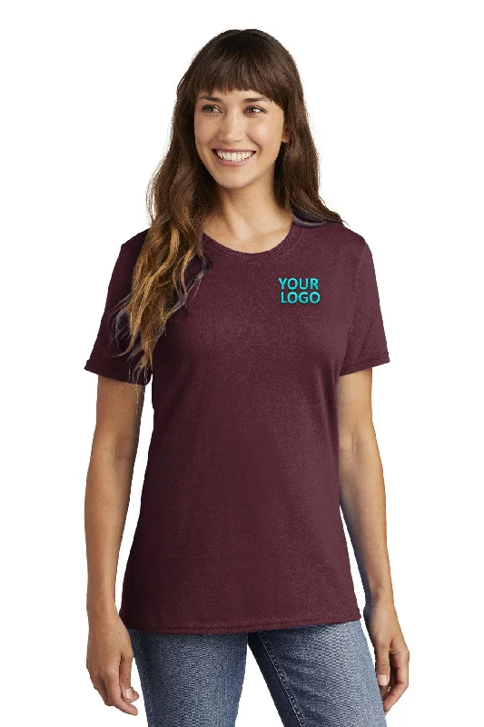 Casual Fits Port & Company Ladies Branded Core Cotton Tee's, Athletic Maroon