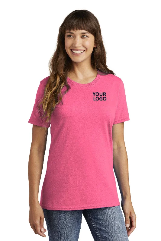 Simple Styles Port & Company Ladies Custom Core Cotton Tee's, Neon Pink