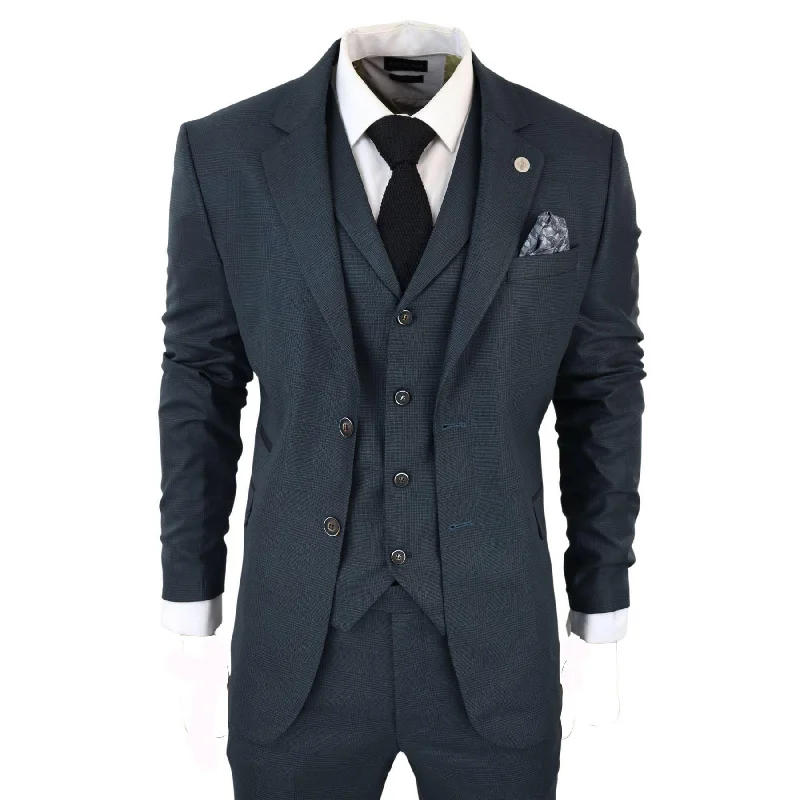 Relaxed Jackets Men's 3 Piece Suit Classic Prince of Wales Check Olive Green Wedding Office Retro Relaxed Jackets Men's 3 Piece Suit Classic Prince of Wales Check Olive Green Wedding Office Retro