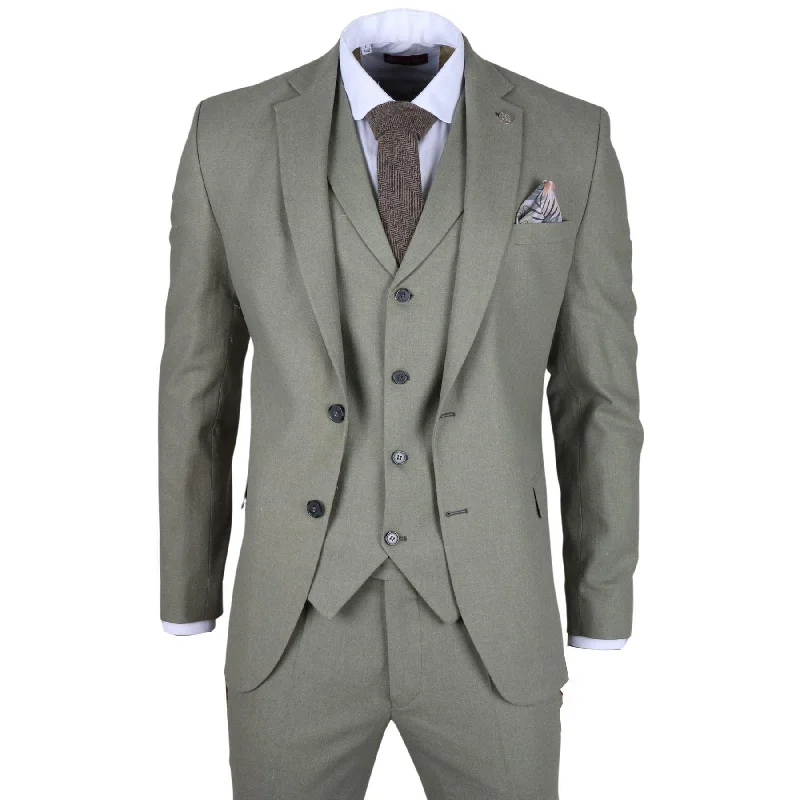 Smart Pants TruClothing TP-22 - Men's Sage 3 Piece Linen Summer Suit