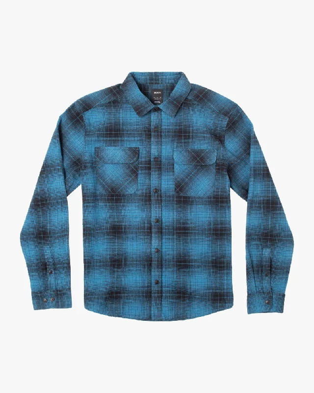 Sleek Tops Vesuvio Long Sleeve Flannel Shirt - Deep Ocean