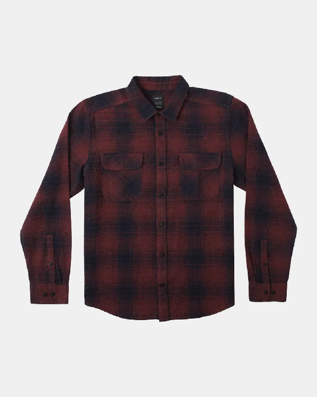 Denim Looks Vesuvio Long Sleeve Flannel Shirt - Oxblood Red