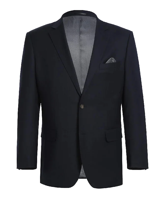 Casual Fits Wool Regular Fit Blazer Solid Color in Black