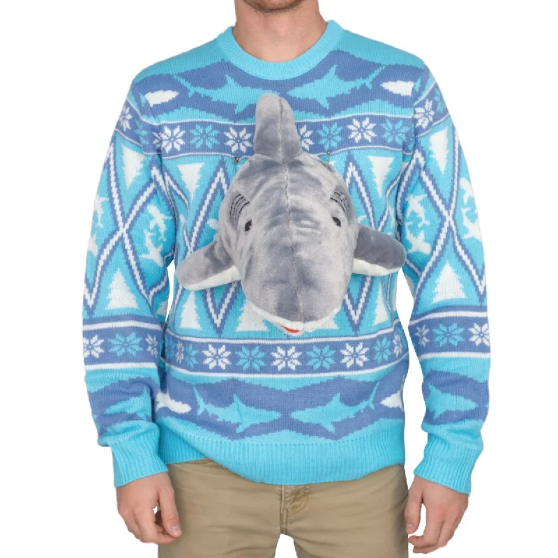 Sporty Designs 3D Shark Plushie Ugly Christmas Sweater
