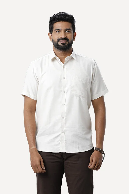 Winter Outfits Armani - Light Beige Formal Shirts for Men | Ariser