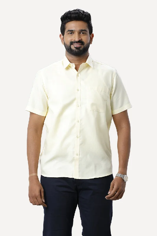 Smart Pants Armani - Light Yellow Formal Shirts for Men | Ariser