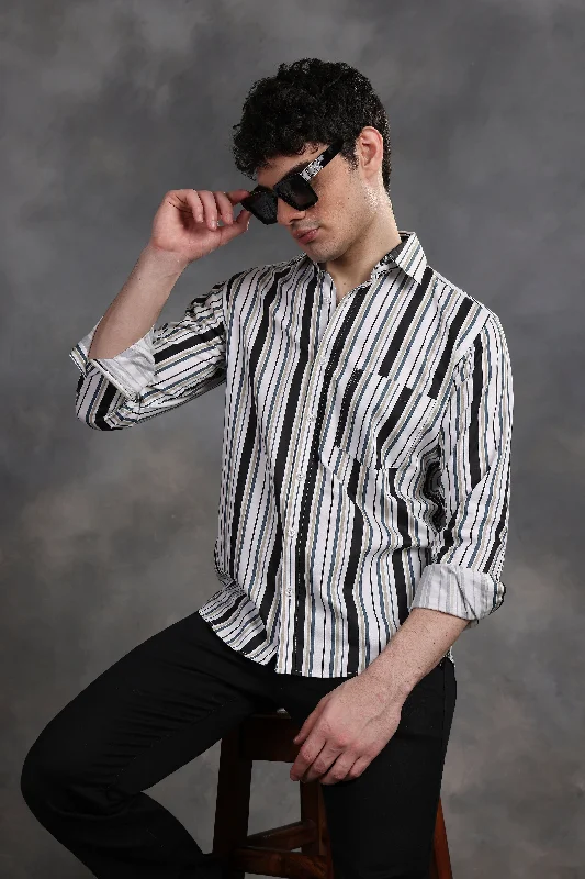 Bold Outfits BLACK AND WHITE CANDY STRIPES SHIRT